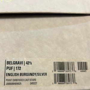 Authentic Jimmy Choo Belgravi Puf 172 English Burgundy/Silver